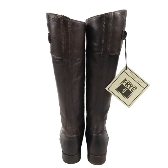 Frye Molly Button Tall Knee High Boots Brown Grey Leather Riding - Picture 7 of 11
